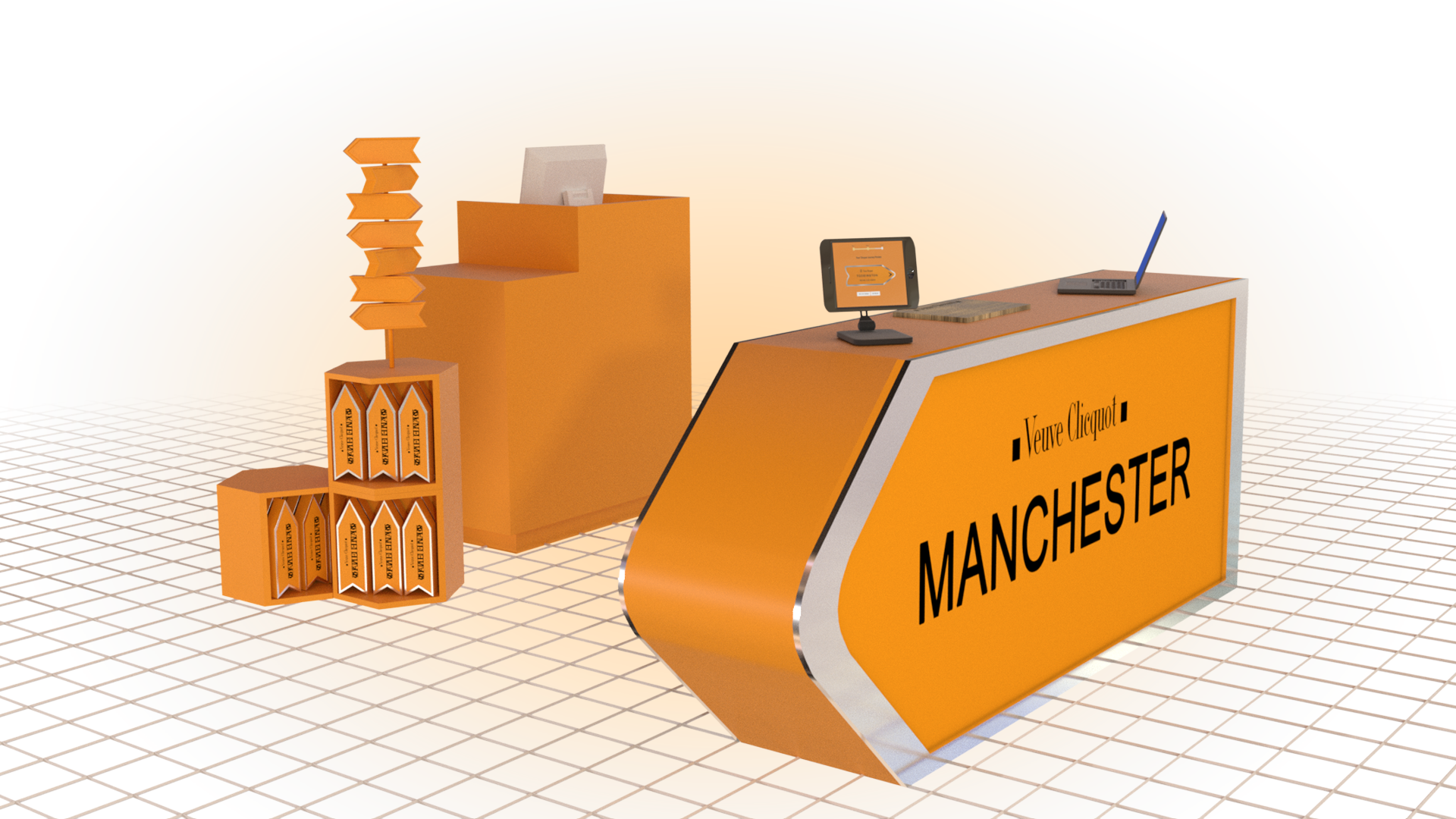 Low-angle London retail counter visualisation